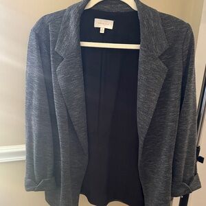 Skies Are Blue Heathered Charcoal Open-Front Blazer